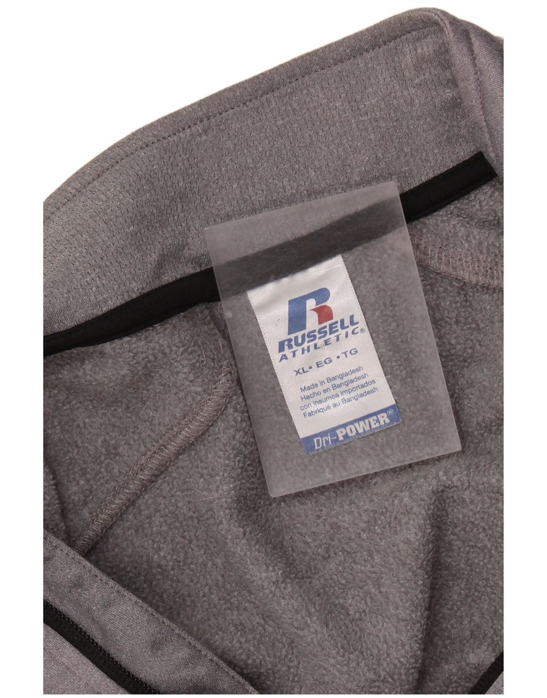 Russell Athletic Mens Zip Neck Sweatshirt Jumper XL Grey