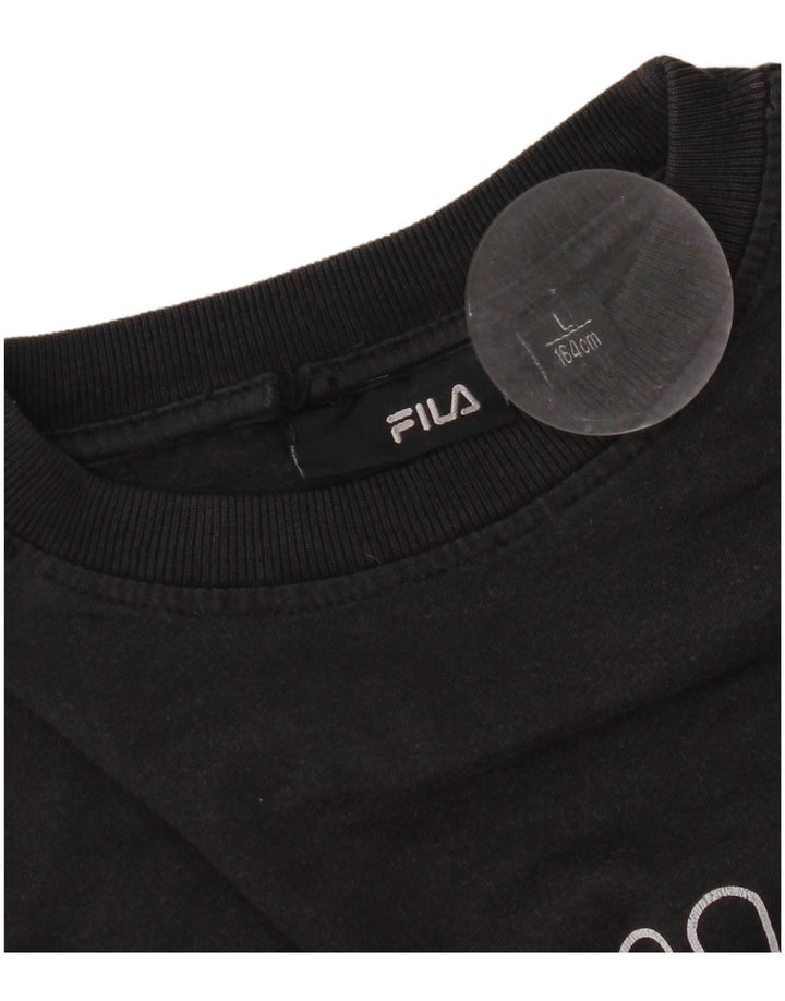 Fila Womens Graphic T-Shirt Top UK 16 Large Black