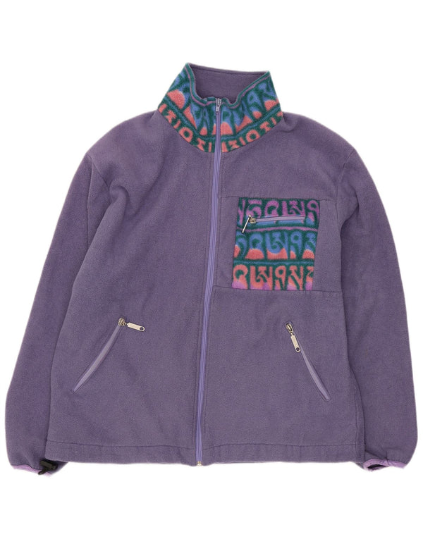 SALEWA Dame Loose Fit Fleecejakke UK 14 Medium Purple Geometric Sports
