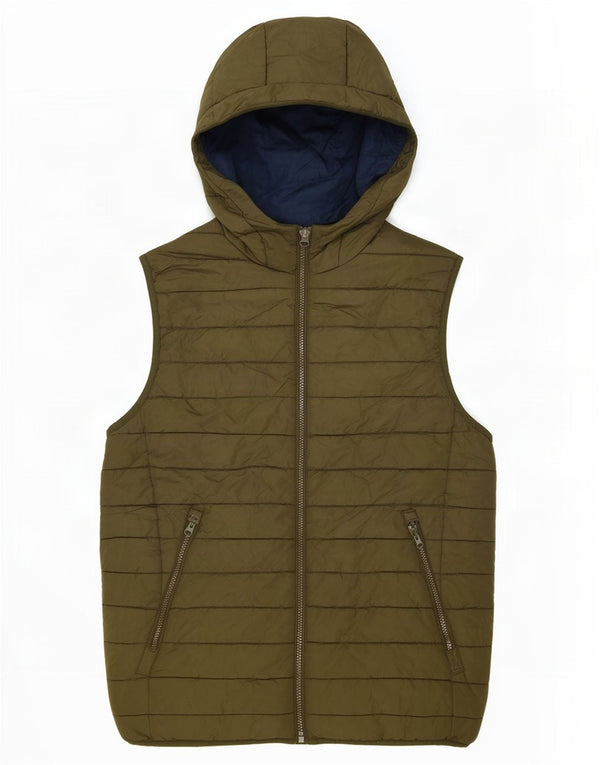 Jack & Jones férfi kapucnis, párnázott Gilet UK 40 nagyméretű khaki poliészter