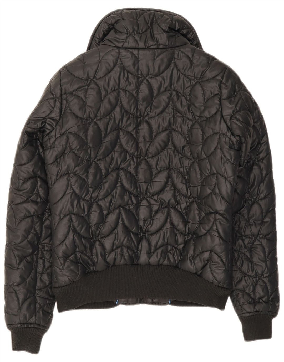 Adidas Womens Bomber Padded Jacket UK 12 Medium Black Polyester