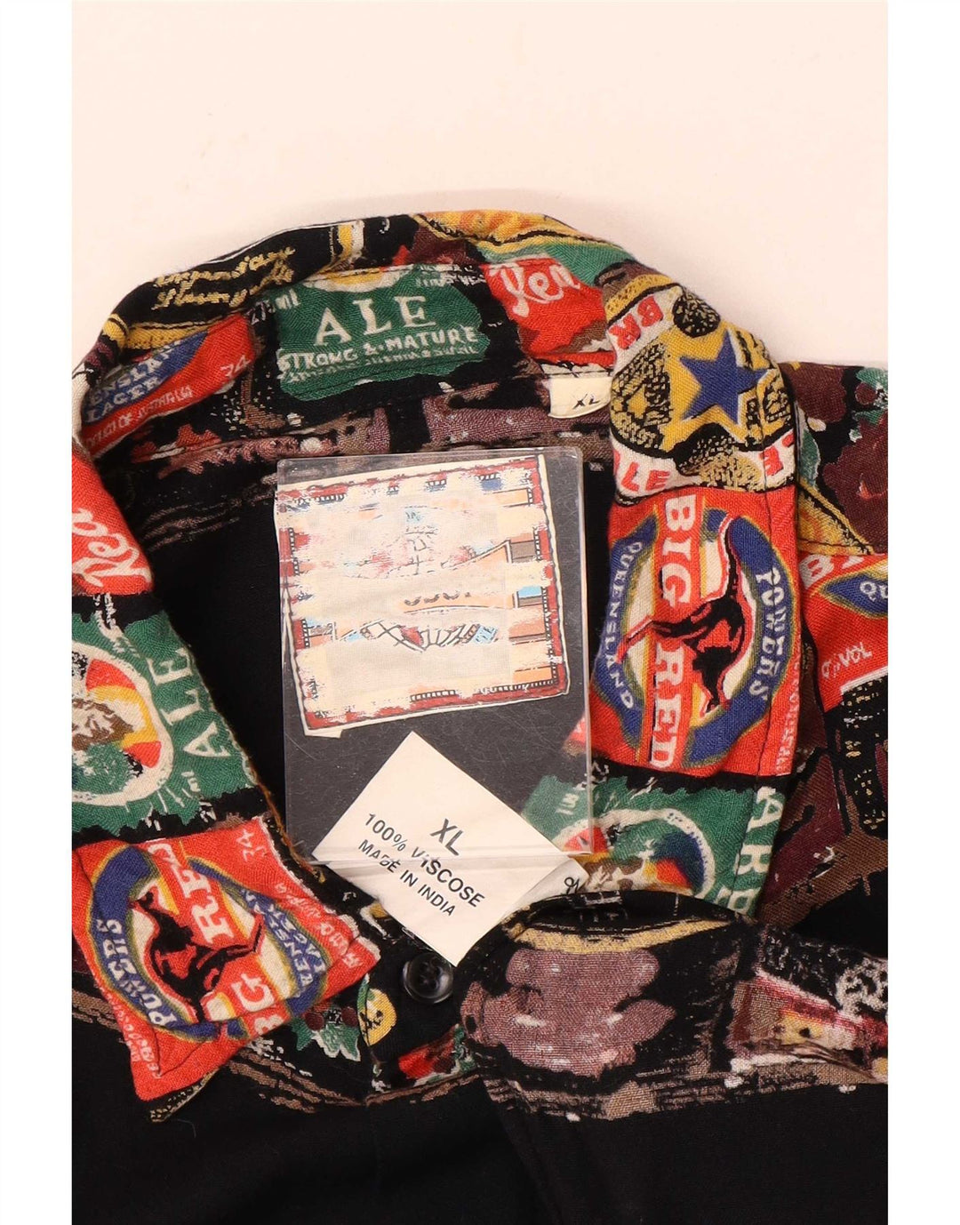 Vintage Mens Abstract Pattern Shirt XL Multicoloured Viscose