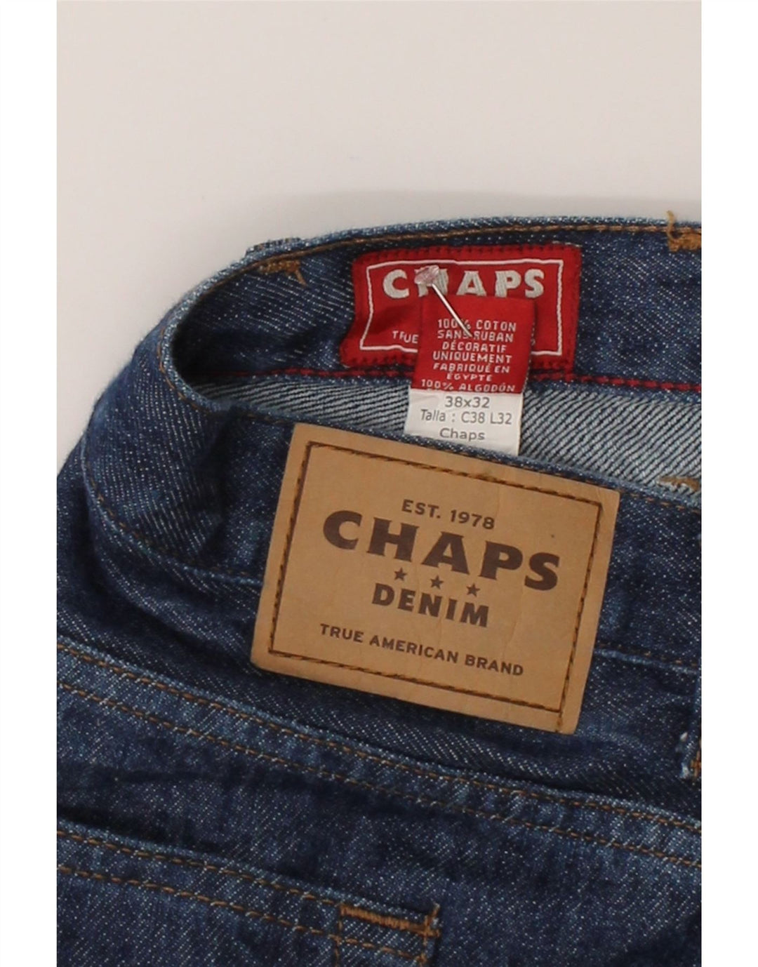 CHAPS Mens Straight Jeans W38 L32 Blue Cotton Vintage Chaps and Second-Hand Chaps from Messina Hembry 