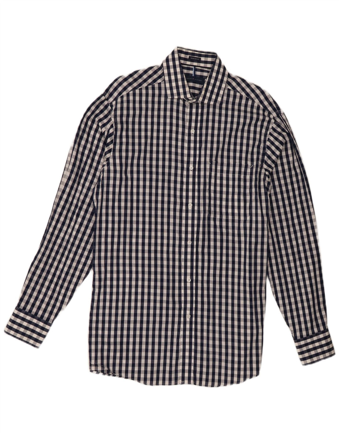 Koszula męska Tommy Hilfiger o regularnym kroju, rozmiar 15 1/2, średni granatowy materiał w kratkę