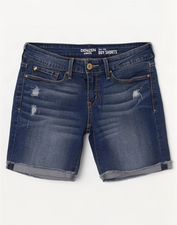 Levi's Dame Denizen lavtaljede denimshorts US 7 Medium W28 Blå