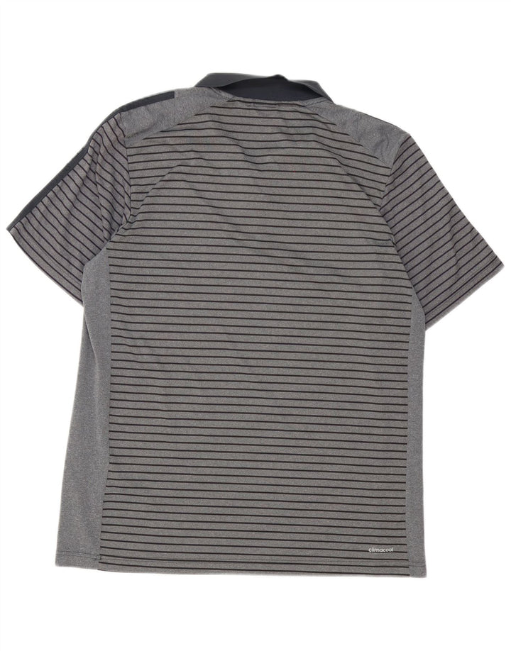 Adidas Herre Climacool Polo Shirt XL Gråstribet polyester