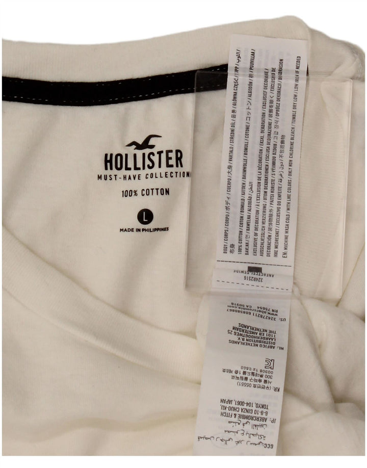 HOLLISTER Mens T-Shirt Top Large White Cotton