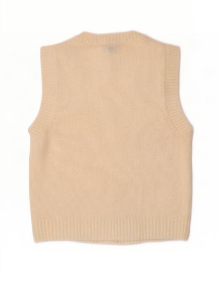 Zara Womens Vest Tank Top UK 12 Médio Off White Poliéster