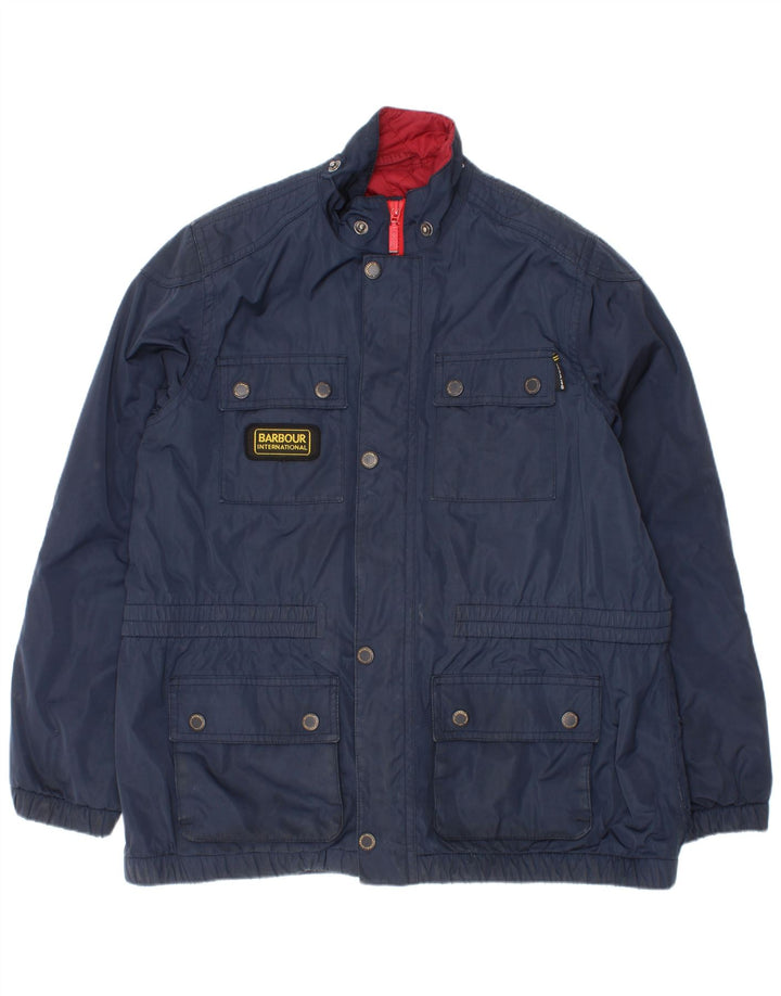 Barbour Boys Utility Jacket 10-11 Years Large Blue Polyamide