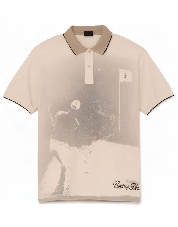Conte of Florence Polo de golf para hombre con gráfico de golf 2XL Algodón blanco
