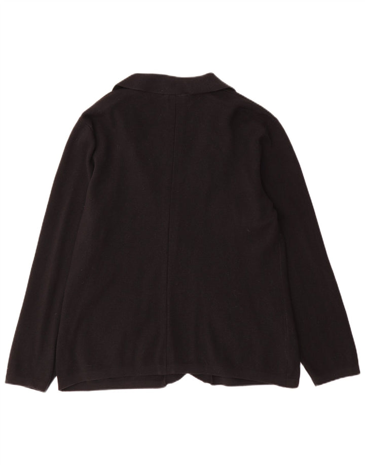 Esprit Chaqueta tipo blazer de punto con 2 botones para mujer UK 44 Grande Algodón negro