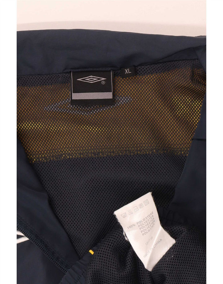 Umbro Herren-Trainingsanzug-Top-Jacke XL, Marineblau, Farbblock-Polyester