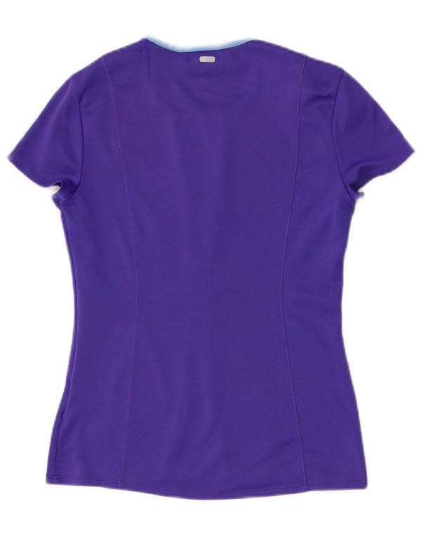 Adidas Climalite T-Shirt Top UK 4/6 XS Violet Polyester