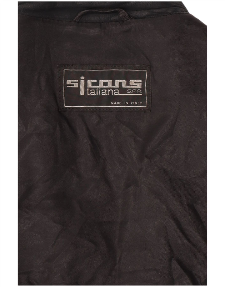 Vintage Womens Crop Suede Jacket UK 14 Medium Black