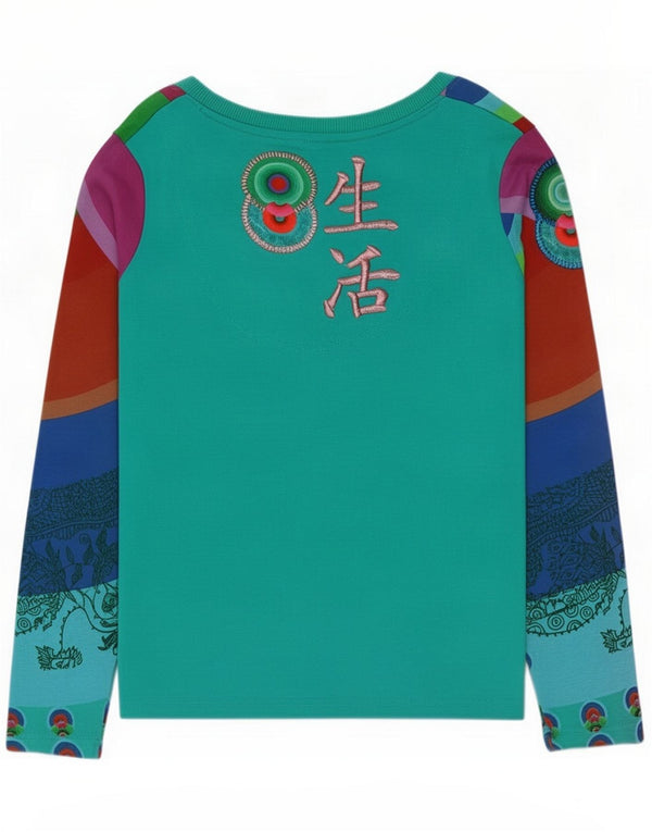 Desigual Womens Graphic Top Long Sleeve UK 14 Large Multicoloured Paisley