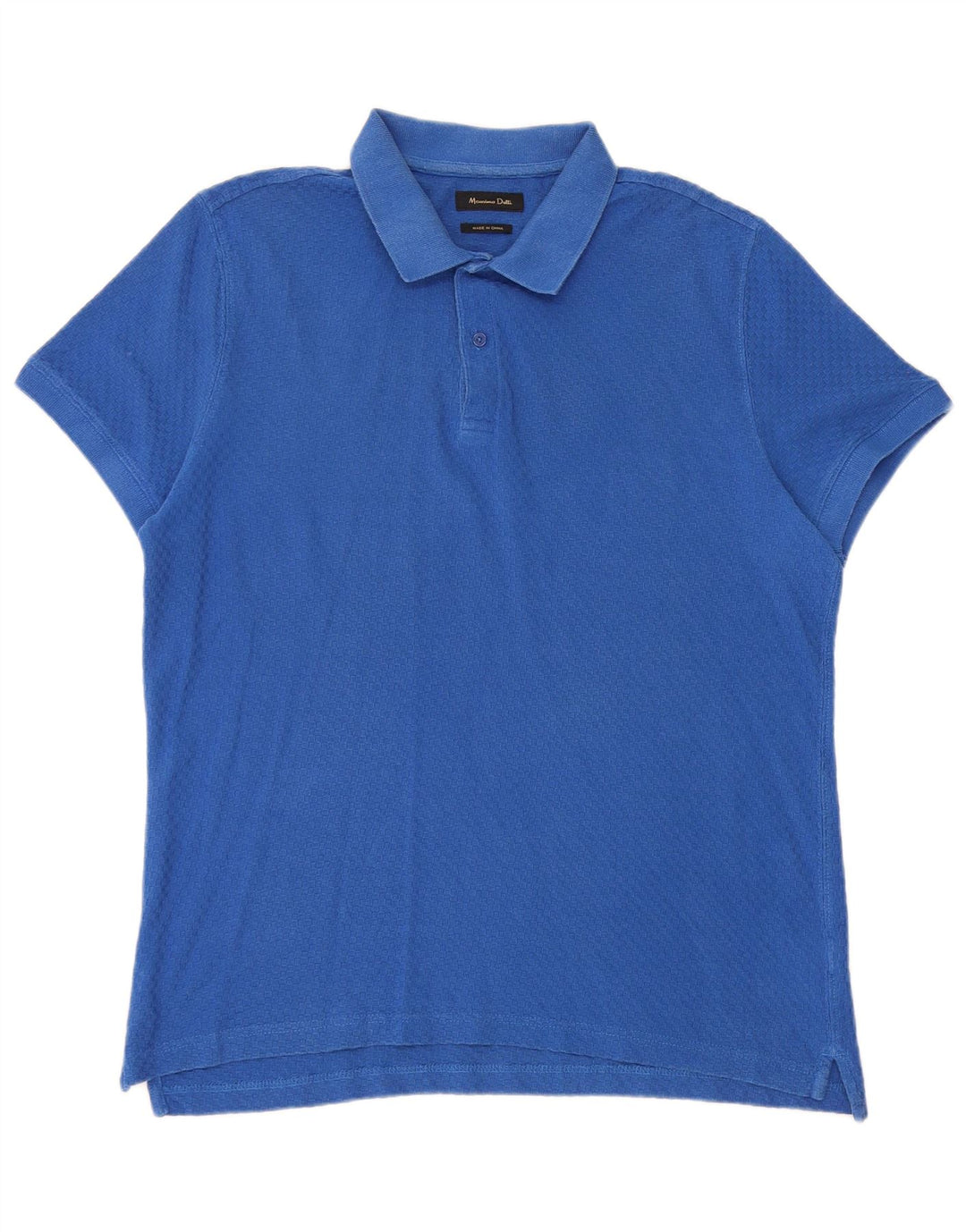 Massimo Dutti Mens Polo Shirt Large Blue Cotton