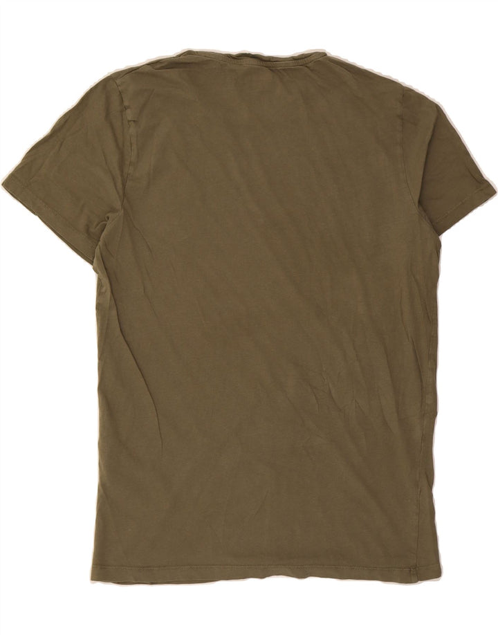 JACK & JONES Mens Regular Fit T-Shirt Top Medium Khaki Cotton Vintage Jack & Jones and Second-Hand Jack & Jones from Messina Hembry 
