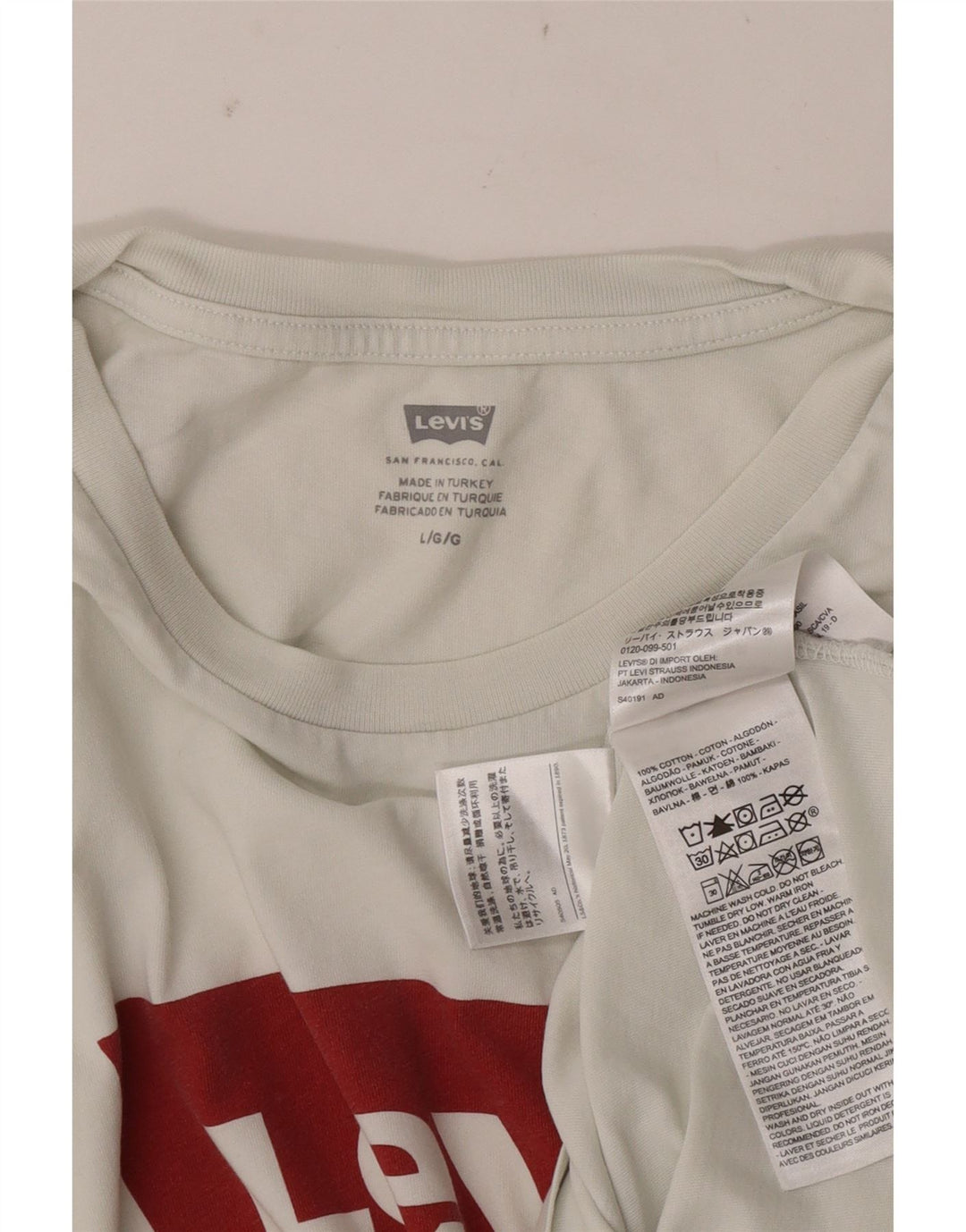 Levi's Herre grafisk T-shirt Top Stor hvid bomuld