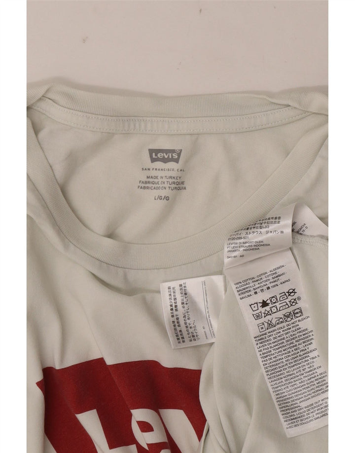 Levi's Herre grafisk T-shirt Top Stor hvid bomuld