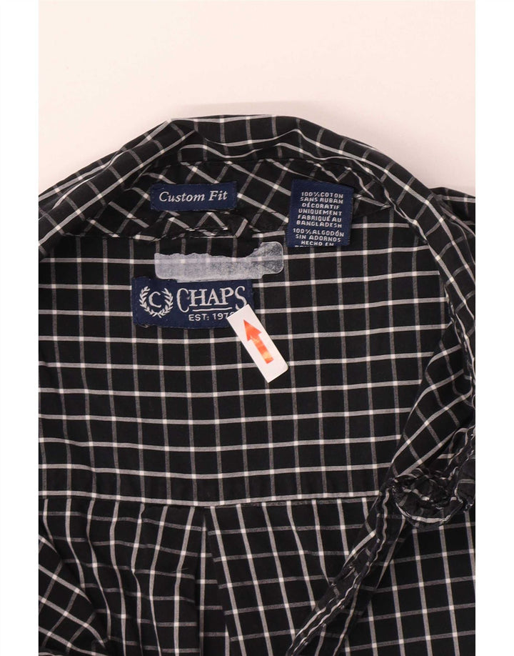 Camisa masculina Chaps Custom Fit 2XL algodão xadrez preto