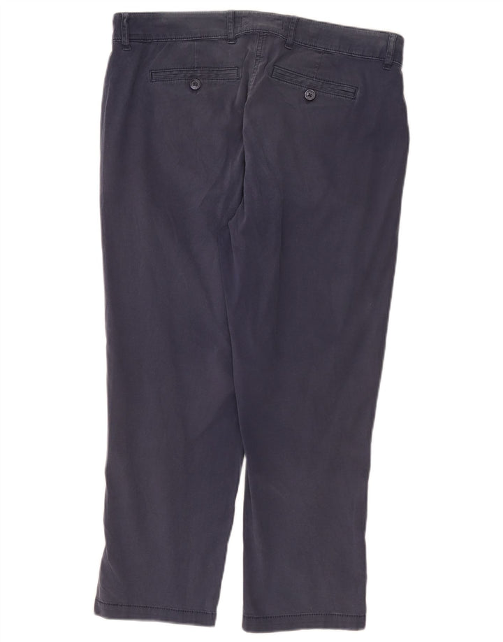 Marks & Spencer Womens Cropped Trousers UK 12 Medium W32 L24 Navy Blue
