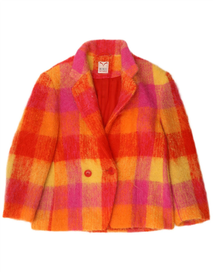 Mondi Womens 3/4 Sleeve Blazer Jacket EU 42 Large Multicoloured Plaid