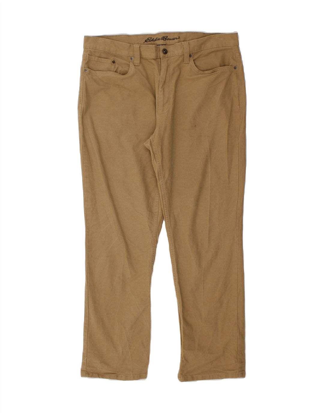 EDDIE BAUER Mens Slim Casual Trousers W36 L30  Brown Cotton Vintage Eddie Bauer and Second-Hand Eddie Bauer from Messina Hembry 