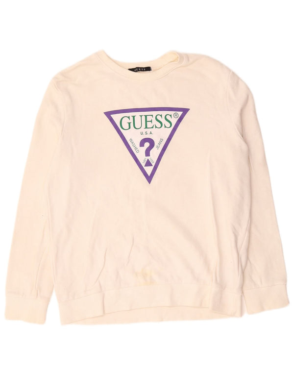 Guess Grafik-Sweatshirt für Damen, UK 14, mittelgrau, aus Baumwolle