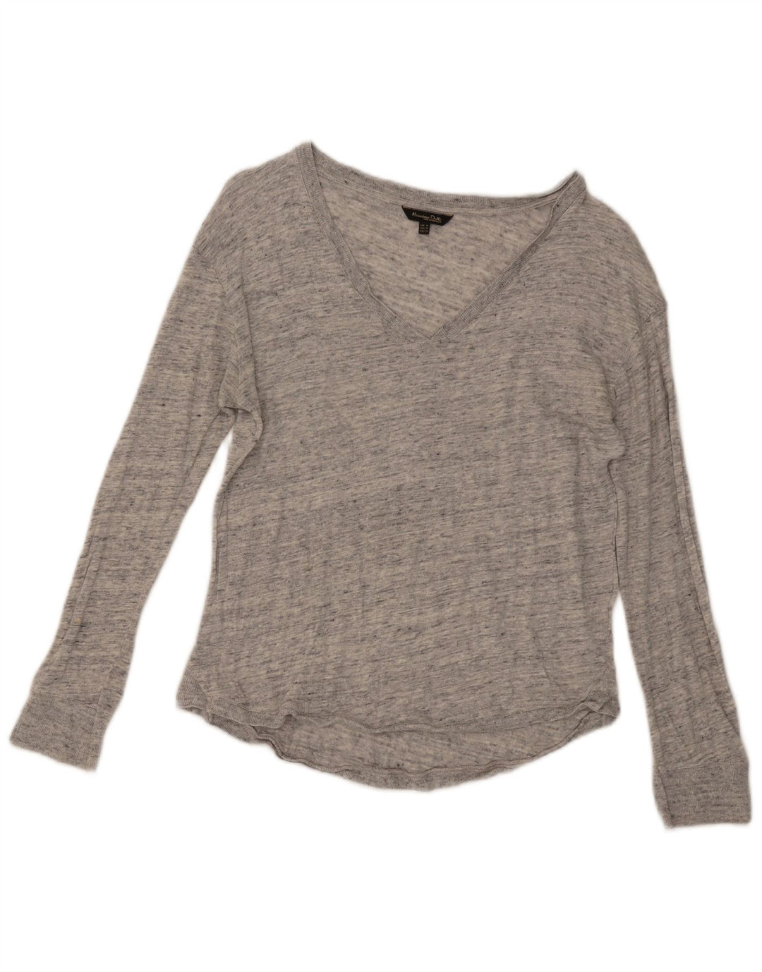 Massimo Dutti Dame Top Langærmet UK 12 Medium Grå Flecked