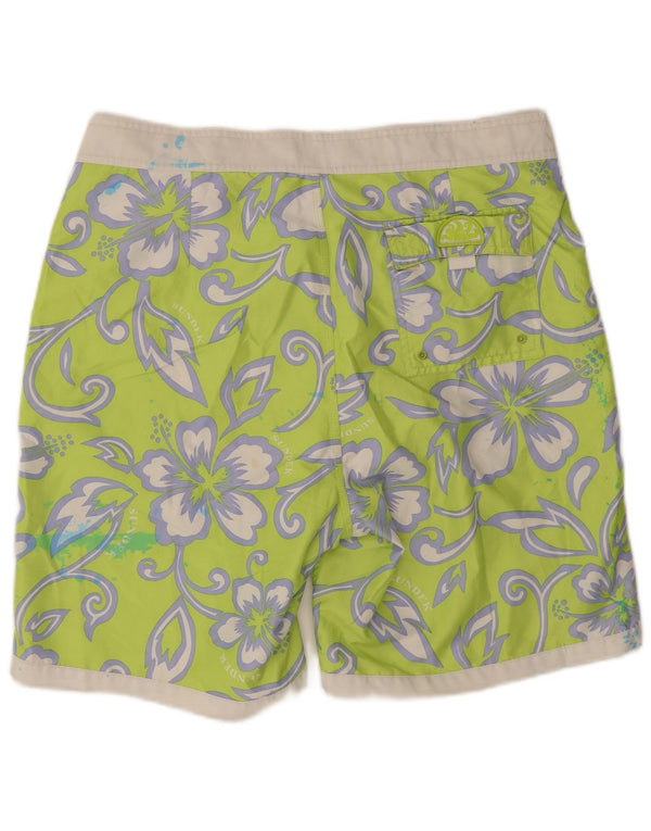 Sundek Mens Swimming Shorts XL Green Floral Polyester