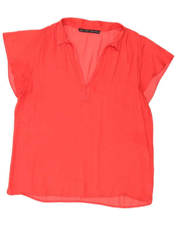 Zara Womens Blouse Top UK 16 Large Red