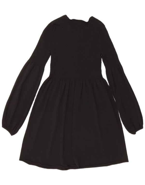 Zara Dame Langærmet Jumper Dress UK 8 Small Black Viscose