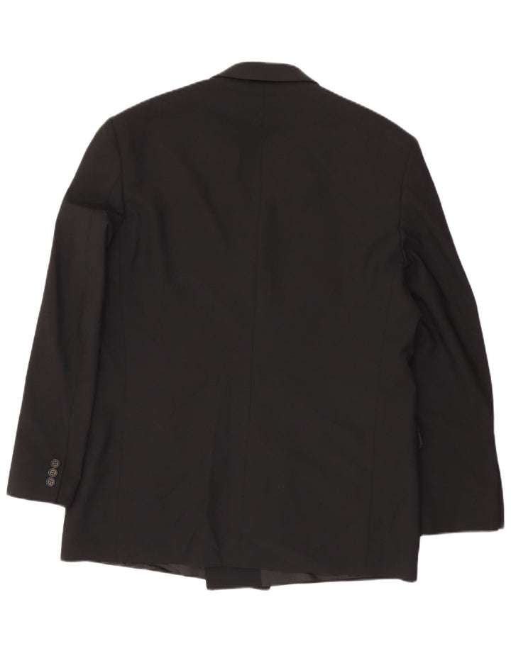 Marks & Spencer Herre Double Breasted Blazer Jacket UK 42 Large Black