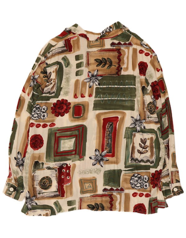 Vintage Womens Shirt Blouse IT 48 XL Multicoloured Patchwork Viscose