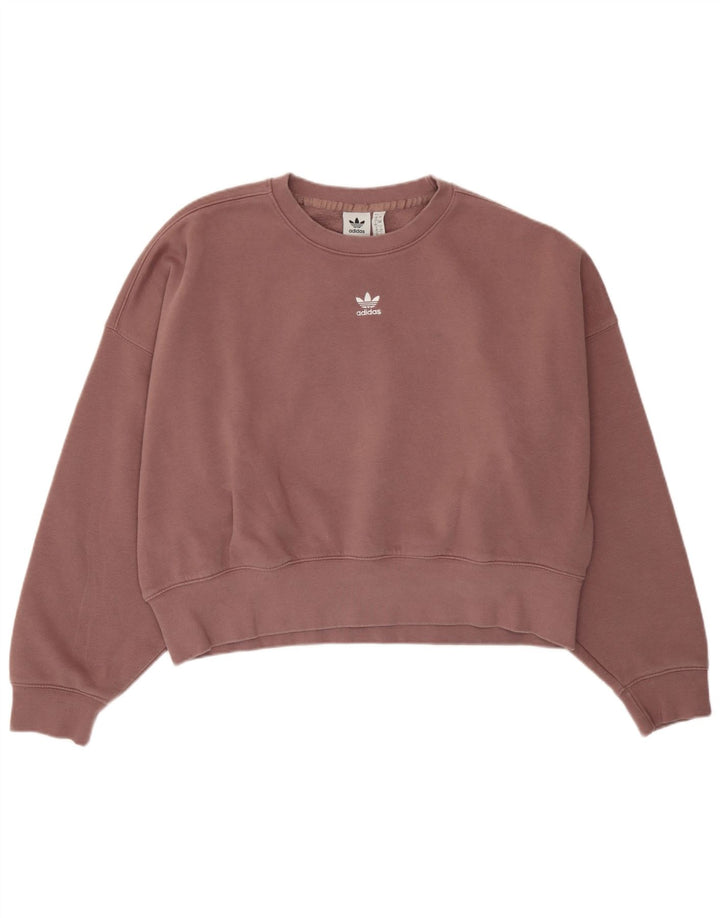 Adidas Womens Oversized Sweatshirt Jumper UK 12 Medium  Purple Cotton