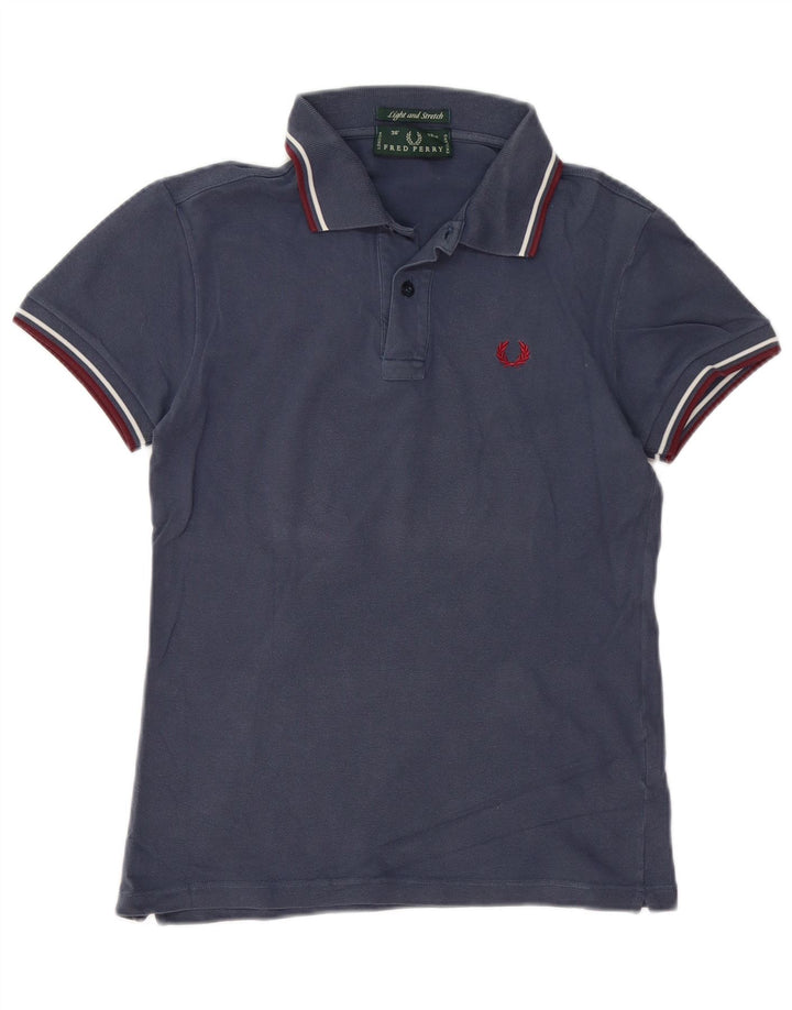 FRED PERRY Mens Polo Shirt Small Navy Blue Cotton