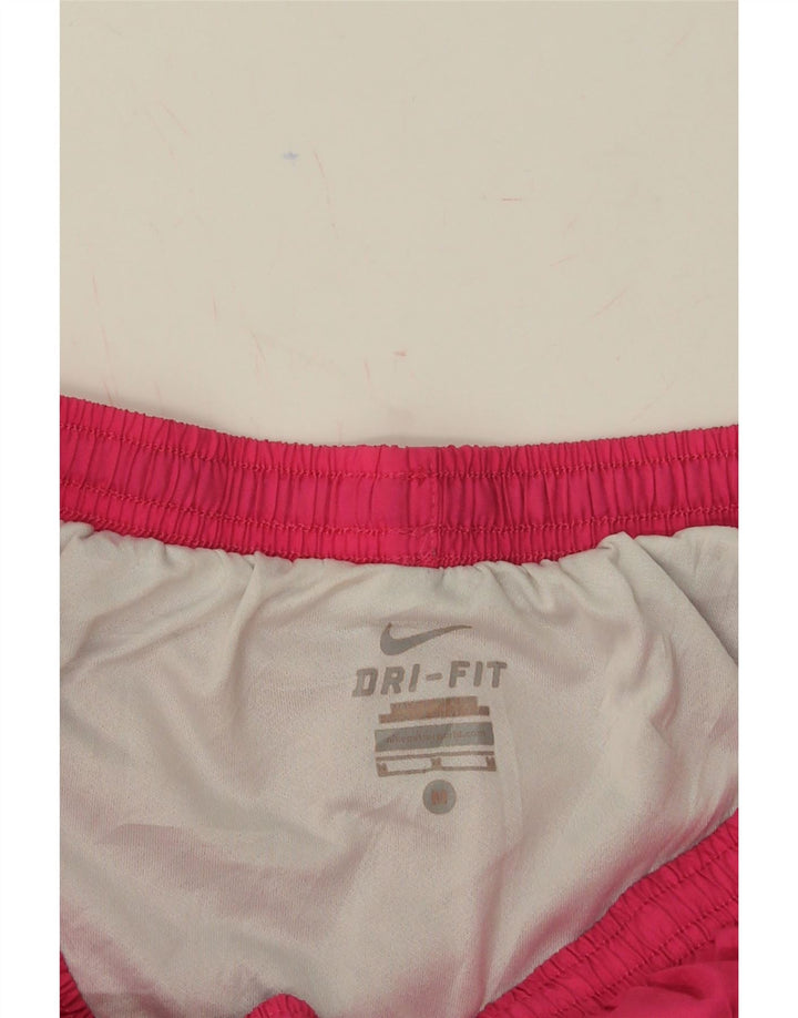 NIKE Womens Dri Fit Sport Shorts UK 12 Medium  Pink Colourblock Polyester Vintage Nike and Second-Hand Nike from Messina Hembry 