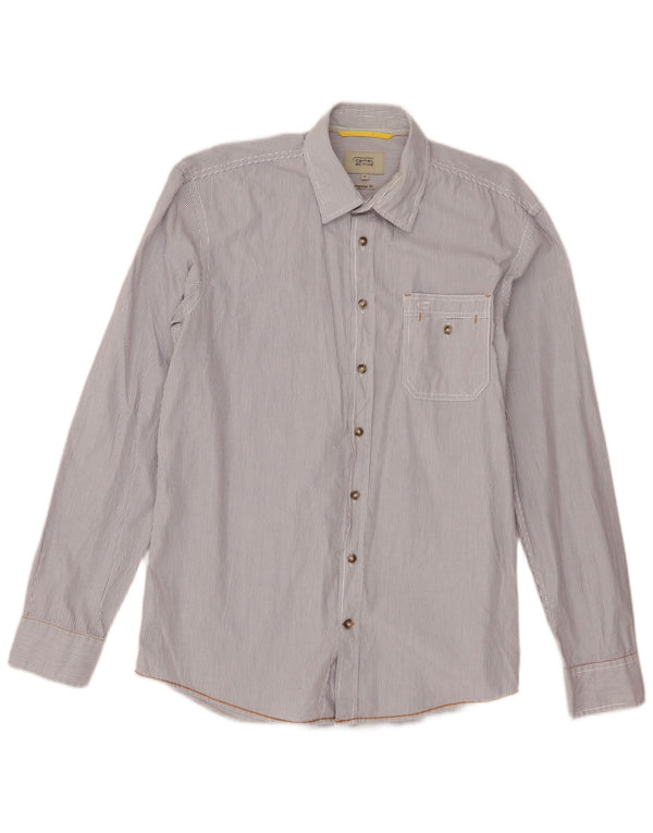 Camel Active Mens Regular Fit Shirt Medium White Pinstripe Cotton