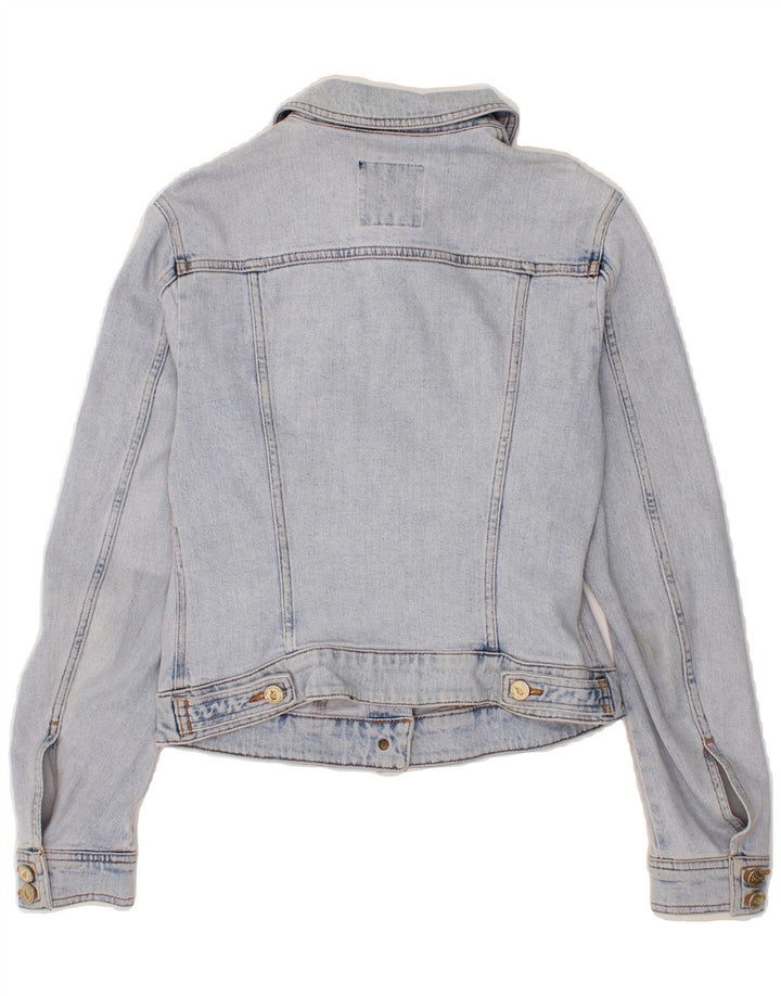 CAPPOPERA Womens Crop Denim Jacket IT 42 Medium Blue Cotton Vintage Cappopera and Second-Hand Cappopera from Messina Hembry 