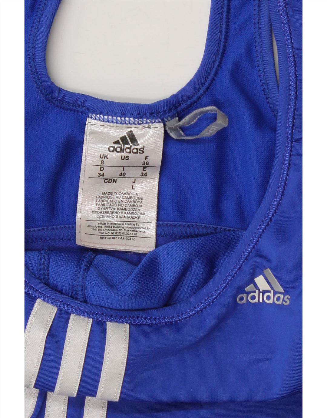 Adidas Womens Climacool Vest Top UK 8 Small Blue Colourblock Nylon