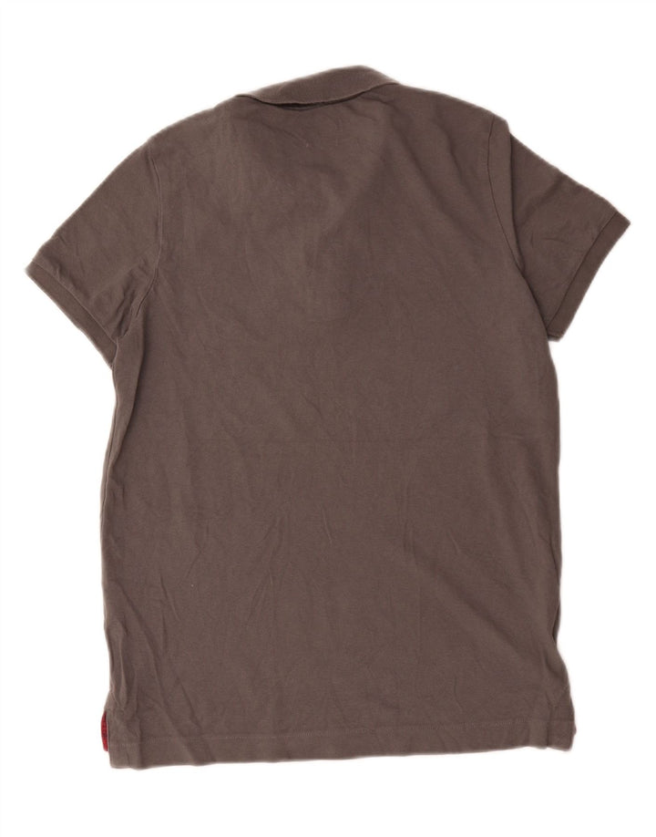 Benetton Mens Muscle Fit Polo Shirt Medium Grey Cotton