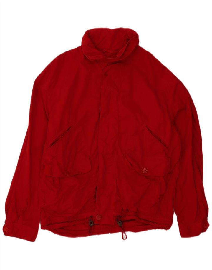 Vintage Mens Hooded Utility Jacket UK 42 XL Red