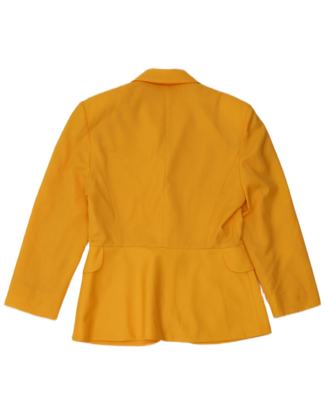 vintage Femme 1 Bouton Blazer Veste IT46 Grande Laine Jaune