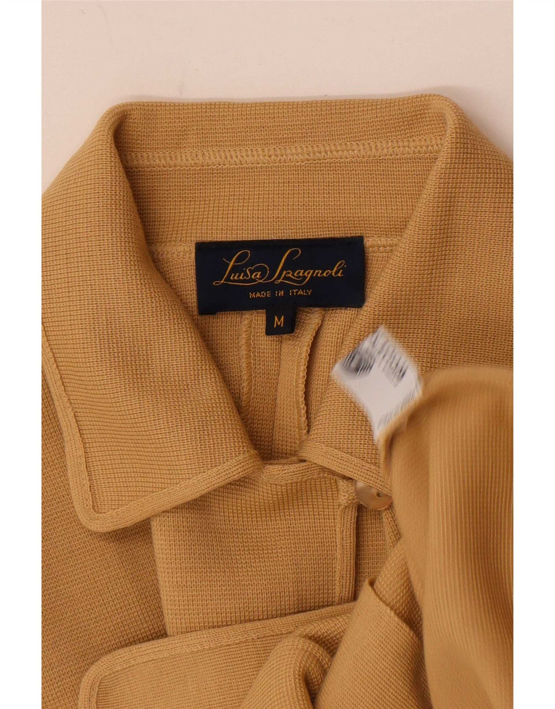 Luisa Spagnoli Womens Cardigan Sweater UK 14 Medium Beige Wool