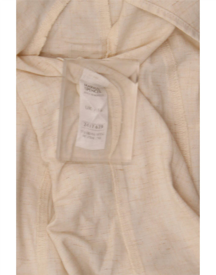 Marks & Spencer Veste blazer à 4 boutons pour femme UK 16 Large Beige Viscose