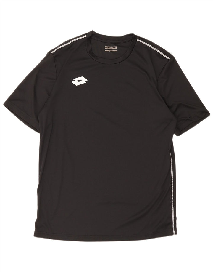 Lotto Mens T-Shirt Top Large Black Polyester