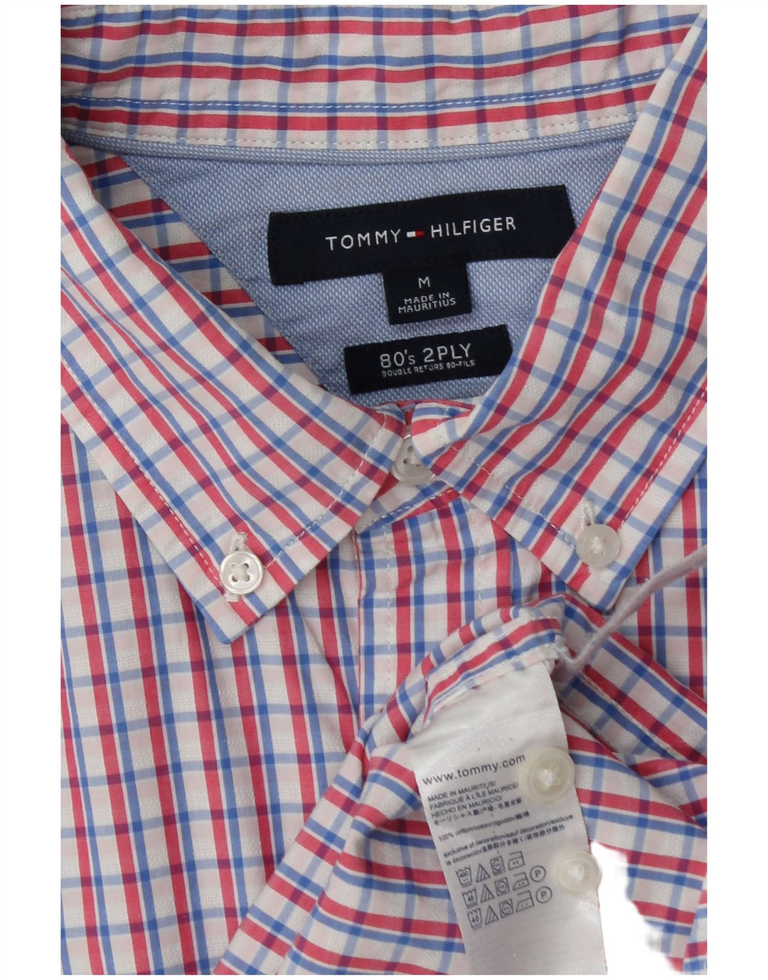TOMMY HILFIGER Herre 80'er tolags skjorte medium flerfarvet ternet bomuld