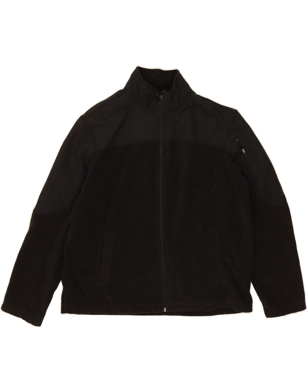 VINTAGE Mens Fleece Jacket UK 46/48 XL Black Polyester Vintage Vintage and Second-Hand Vintage from Messina Hembry 