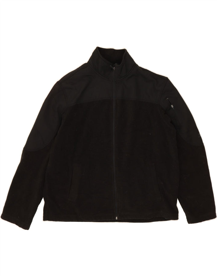 VINTAGE Mens Fleece Jacket UK 46/48 XL Black Polyester Vintage Vintage and Second-Hand Vintage from Messina Hembry 
