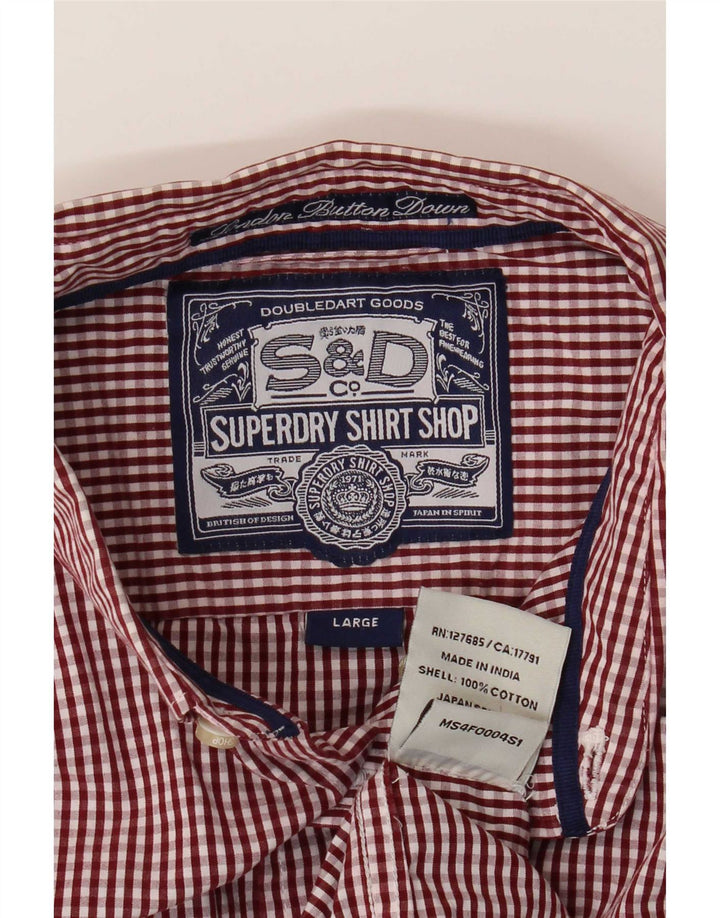 Superdry Herreskjorte Stor rød Gingham Bomuld